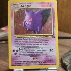 Pokemon TCG Fossil Gengar Holo 5/62 English Vintage 1999 Card - Image 1
