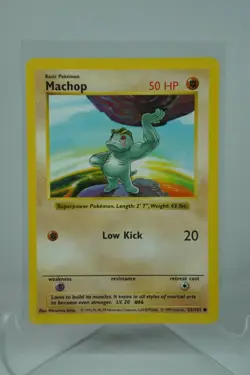 Machop 52/102 SHADOWLESS Base Set 1999 Vintage Pokemon Card NM - Image 1