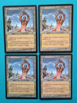 Magic the Gathering MTG Tempest STALKING STONES X 4( 2 VLP/EX & 2 LP) U 1997 - Image 1