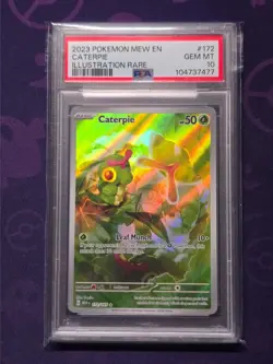 2023 POKEMON MEW EN-151 ILLUSTRATION RARE #172 CATERPIE PSA 10 - Image 1