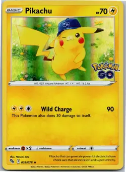 Pikachu (28) - Pokemon GO 028/078 - Holo Rare - NM Pokemon TCG - Image 1