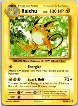 Raichu - 36/108 (XY Evolutions) - Deck Exclusives 036/108 - Rare - NM Pokemon TC - Image 1