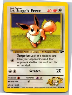Lt. Surge's Eevee - Gym Challenge 051/132 - Uncommon - NM Pokemon TCG - Image 1