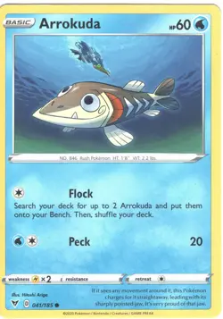 Arrokuda - SWSH04: Vivid Voltage 041/185 - Common - NM Pokemon TCG - Image 1