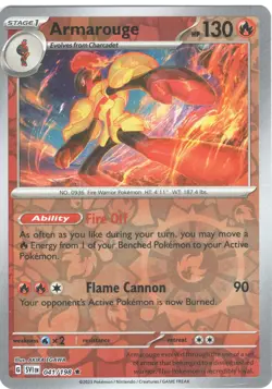 Armarouge - - SV01: Scarlet & Violet Base Set 041/198 - Rare - NM Pokemon TCG - Image 1
