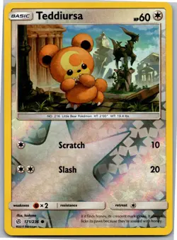 Teddiursa - SM - Cosmic Eclipse 171/236 - Common - NM Pokemon TCG - Image 1