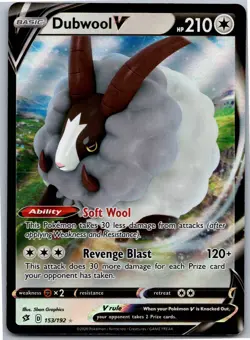Dubwool V - SWSH02: Rebel Clash 153/192 - Ultra Rare - NM Pokemon TCG - Image 1