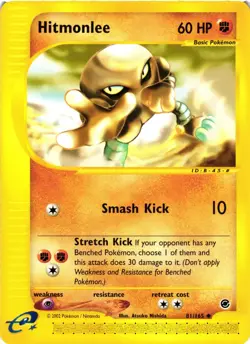 Pokemon TCG Hitmonlee Expedition Base Set 81/165 Regular Uncommon NM - Image 1