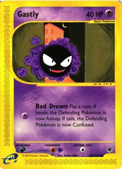Pokemon TCG Expedition Gastly 109/165 Common LP - Image 1