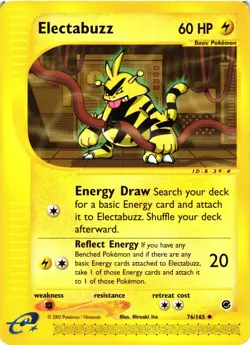 Pokemon TCG Expedition Base Set Electabuzz Card 76/165 LP/MP - Image 1