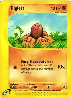 Pokemon TCG Diglett Common Normal Expedition 106/165 VLP - Image 1