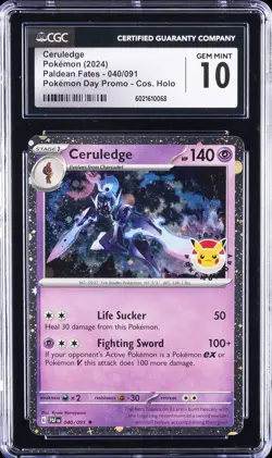 2024 POKEMON PALDEAN FATES #40 CERULEDGE CGC 10 GEM MINT - Image 1