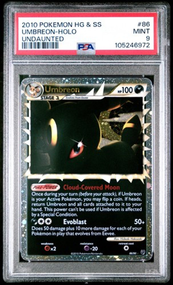 2010 POKEMON HEARTGOLD & SOULSILVER UNDAUNTED #86 UMBREON-HOLO PSA 9 - Image 1