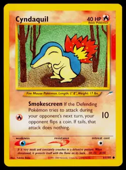 Cyndaquil Unlimited #061/105 Common Pokemon Neo Destiny NM - Image 1
