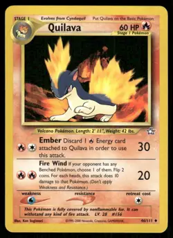 Pokemon Tcg Quilava #46 Pokemon Neo Genesis LP - Image 1