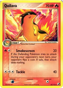 Pokemon TCG Quilava 45/115 EX Unseen Forces Uncommon Regular DMG - Image 1