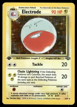 2# Pokemon Cards Electrode 2/64 1ST EDITION Jungle Holo Rare - Image 1