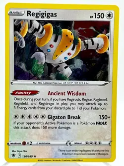 Regigigas 130/189 SWSH Astral Radiance Holo Rare Pokemon TCG Card NM/MINT - Image 1