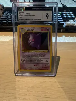 Pokemon Gengar TCG Fossil Holo Card 5/62 Unlimited Rare, 1999 CGC 9 Mint - Image 1