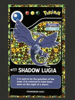 2024 POKEMON POKEDEX BLACK Card -SHADOW LUGIA - Image 1