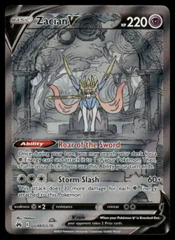2# Pokemon Cards Zacian V GG48/GG70 Crown Zenith Galarian Gallery Holo Rare - Image 1