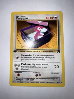 Porygon 48/82 1st Edition NM Team Rocket WOTC Pokemon Card 46C - Image 3
