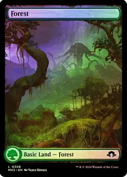 2x Foil Modern Horizons 3 Full Art Forest, Full Art Lands, Full Art Forest, 308 - Image 1