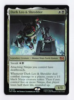 Dark Leo & Shredder (Foil) 0142 (M) MTG Teenage Mutant Ninja Turtles (TMT) - Image 1