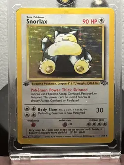 Snorlax 11/64 1st Edition Holo Rare Jungle Pokemon TCG Trading Card WOTC 1999 - Image 1