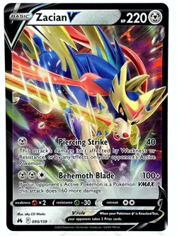 Zacian V 095/159 SWSH Crown Zenith Holo Ultra Rare Pokemon TCG Card NM/M - Image 1