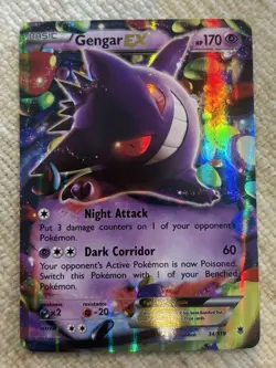 Gengar EX 34/119 XY Phantom Forces Holo Ultra Rare Pokemon TCG 2014 NM/LP - Image 1