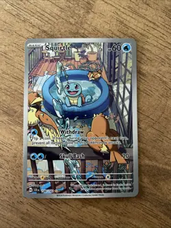 Pokemon TCG Squirtle Stellar Crown Illustration Card 148/142 Near Mint - Image 1