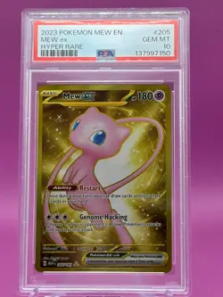 2023 POKEMON MEW EN-151 #205/165 MEW EX HYPER RARE PSA 10 - Image 1