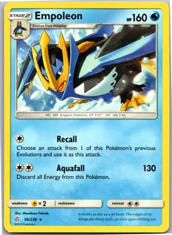 Empoleon - SM - Cosmic Eclipse 56/236 - Rare - NM Pokemon TCG - Image 1