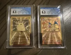CGC 8.5 2021 Pokemon 25th Anv. Celebrations Gold Metal Pikachu & Charizard - Image 1