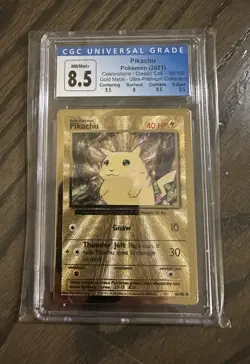 CGC 8.5 2021 Pokemon 25th Anv. Celebrations Gold Metal Pikachu & Charizard - Image 3