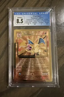 CGC 8.5 2021 Pokemon 25th Anv. Celebrations Gold Metal Pikachu & Charizard - Image 4
