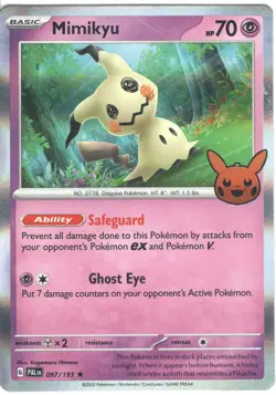 Mimikyu - Trick or Trade BOOster 2023 097/193 - Rare - NM Pokemon TCG - Image 1