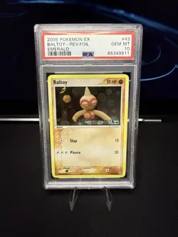 PSA 10 GEM MT Baltoy Reverse Holo #43 EX Emerald Pokemon TCG 2005 - Pop 10! - Image 1