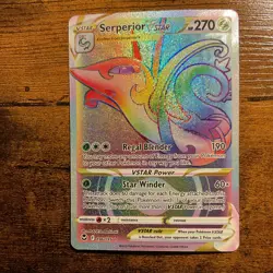 Pokemon Serperior VSTAR Full Art Secret Rare Holo 196/195 270HP Silver Tempest - Image 1