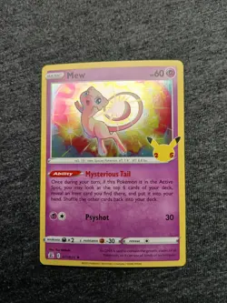 Pokemon TCG Mew 011/025 Celebrations 25th Anniversary Holo Rare NM - Image 1