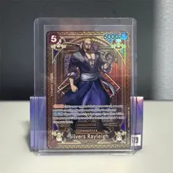 One Piece CCG A Fist of Divine Speed Foil OP09-005 Silvers Rayleigh SP Rare 6000 - Image 1