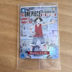 Bandai One Piece CCG Monkey.D.Luffy Promo Card College Basketball US Voyage 5000 - Image 1