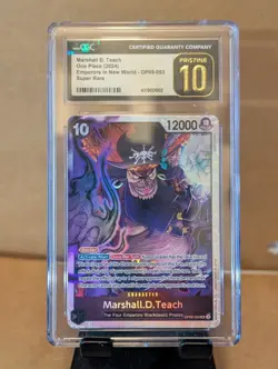 Bandai One Piece Marshall D. Teach OP09-093 CGC 10 Super Rare Foil Emperors Card - Image 1