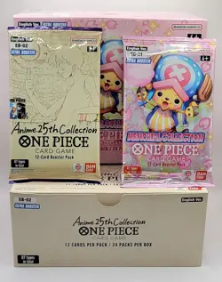 One Piece TCG Extra Booster: Memorial & Anime 25th (EB-01/02) 2 Booster Pack Set - Image 1