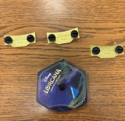 Disney Lorcana - Red, Purple and Orange Logo Pins And Rapunzel Lore Counter - Image 2