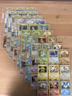 Nm Unlimited) COMPLETE Pokemon BASE Set Cards With Rares Non-Holo 17 - 102 - Image 1