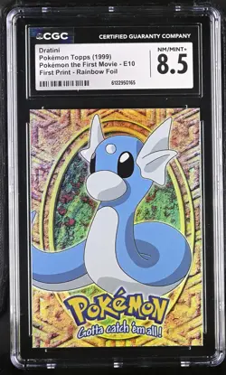 CGC 8.5 Dratini Topps the First Movie E10 Rainbow Foil Pokemon Card - Image 1