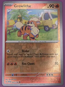 Growlithe 031/198 Scarlet & Violet Base Set Reverse Holo Pokemon Card - Image 1
