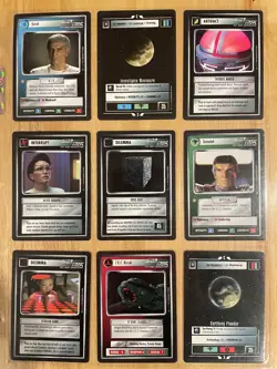 Star Trek CCG: First Edition Black Border Premiere - Nine Card Rare Lot - Image 1